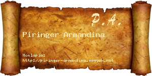 Piringer Armandina névjegykártya